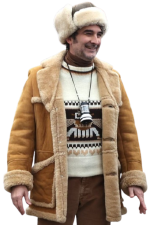 Jay Duplass I Play Rocky Suede Shearling Leather Jacket - Image 4